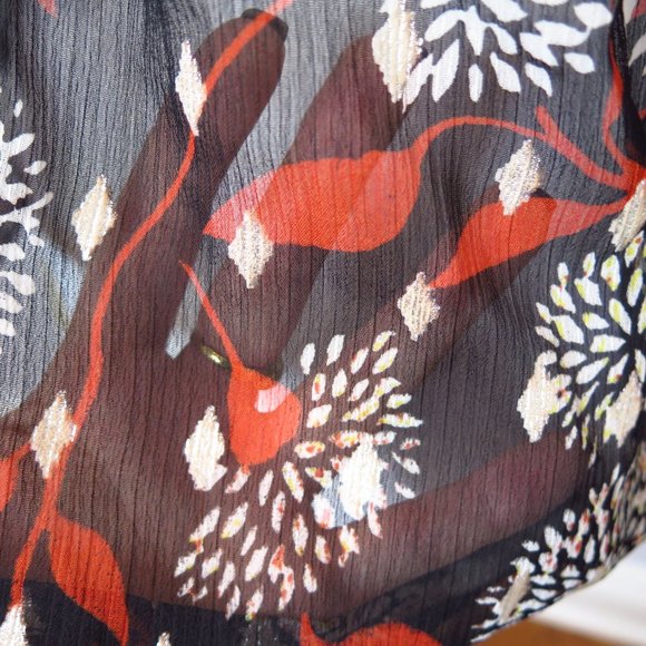 Sheer Black Patterned Tunic Top - Picture 6 of 8